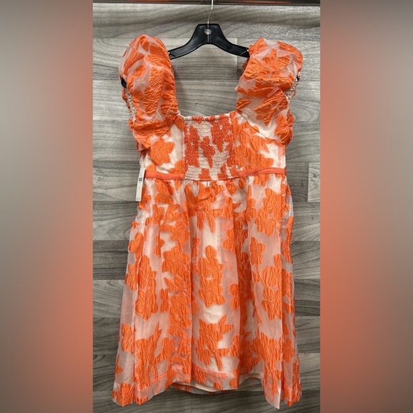 NWT Anthropologie Puff-Sleeve Scoop-Neck coquette spring floral Mini Dress S - Picture 6 of 8